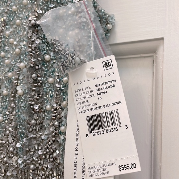 NWT Aidan Mattox Beaded Gown - Picture 3 of 4